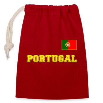 PORTUGAL jersey look with flag flag of the chest - Closable cotton gift bag (14x20cm) - red - Front