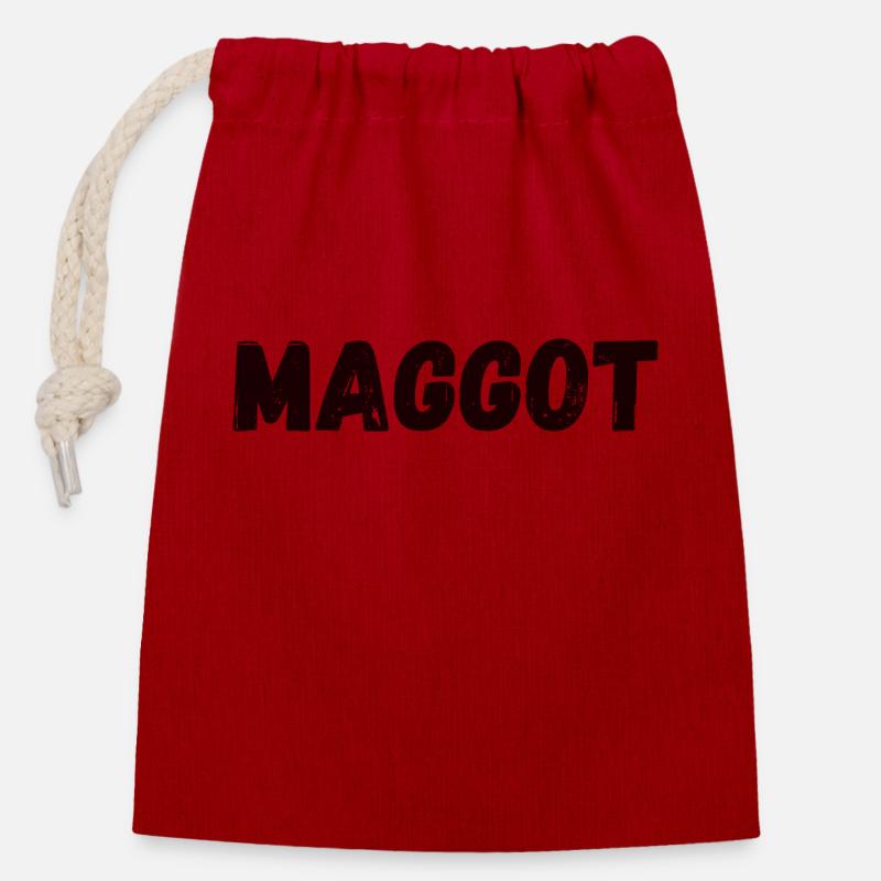 Asticot - Sac cadeau en coton avec cordon (14 x 20 cm) - rouge