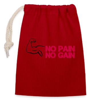 Biceps Pain Gain - Closable cotton gift bag (14x20cm) - red - Front