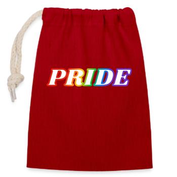PRIDE Regenbogen LGBTQ schwul - Verschließbarer Geschenkbeutel aus Baumwolle (14x20cm) - Rot - Vorne