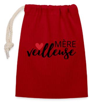 Mère veilleuse cadeau parfait pour Maman - Sac cadeau en coton avec cordon (14 x 20 cm) - rouge - Devant