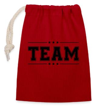 Team 01 - Closable cotton gift bag (14x20cm) - red - Front