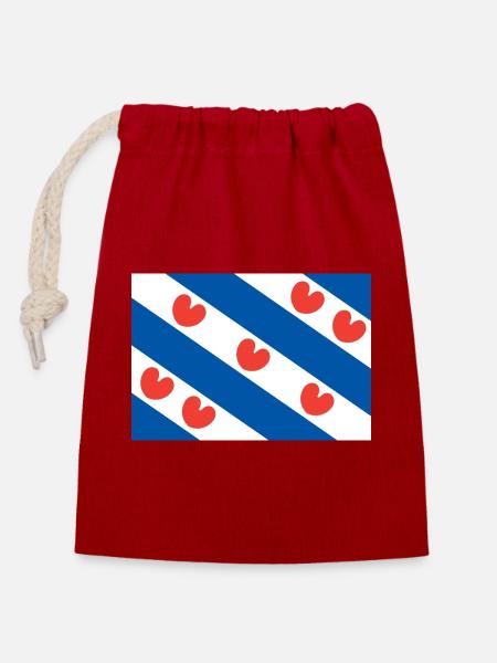 Friesische Flagge - Verschließbarer Geschenkbeutel aus Baumwolle (14x20cm) - Rot