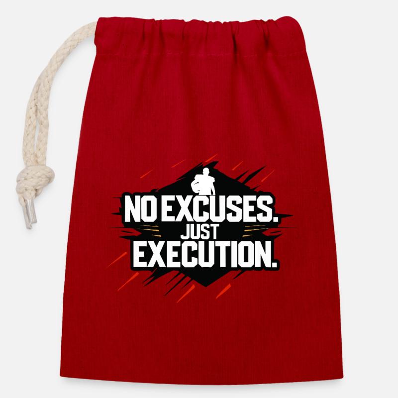 NoExcuses - Closable cotton gift bag (14x20cm) - red