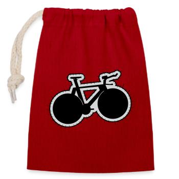 TRACK BIKE Patch - Closable cotton gift bag (14x20cm) - red - Front