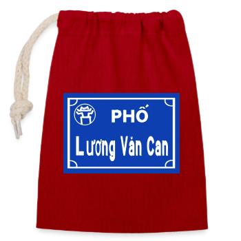 Strassen Schild hanoi Vietnam  - Verschließbarer Geschenkbeutel aus Baumwolle (14x20cm) - Rot - Vorne