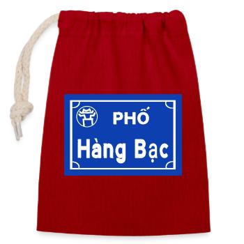 silberstraase in hanoi Vietnam  - Verschließbarer Geschenkbeutel aus Baumwolle (14x20cm) - Rot - Vorne