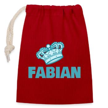 Fabian - Verschließbarer Geschenkbeutel aus Baumwolle (14x20cm) - Rot - Vorne