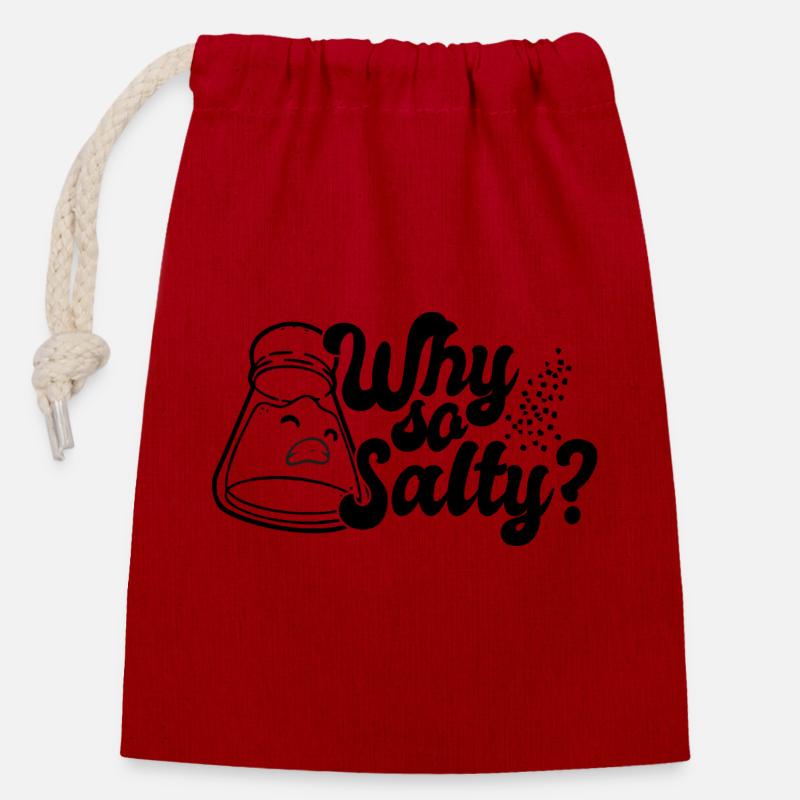 Why so salty? - Verschließbarer Geschenkbeutel aus Baumwolle (14x20cm) - Rot