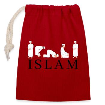 Islam Prayer Salah T-Shirt - Sac cadeau en coton avec cordon (14 x 20 cm) - rouge - Devant