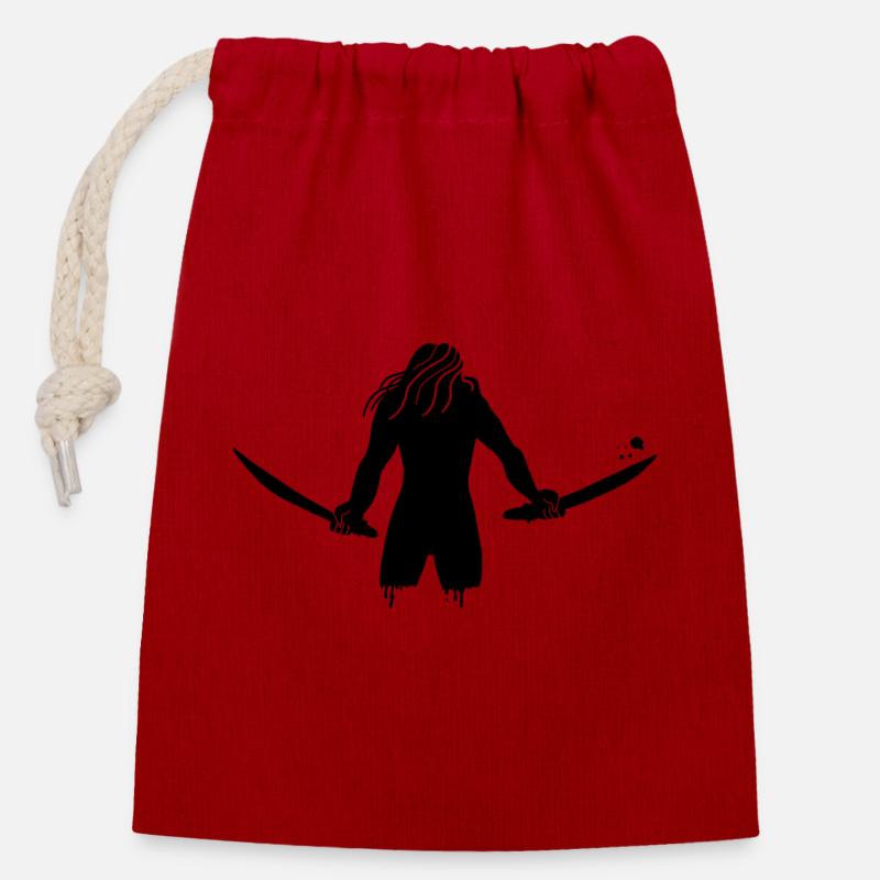 Assassin - Closable cotton gift bag (14x20cm) - red