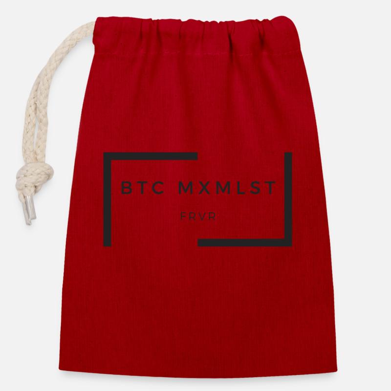BTC maximalist - Verschließbarer Geschenkbeutel aus Baumwolle (14x20cm) - Rot