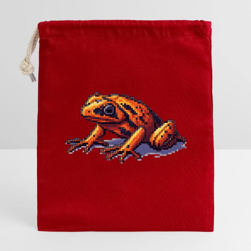 Poison dart frog dans les graphiques rétro 8 bits pixel Sac cadeau en coton avec cordon (14 x 20 cm)