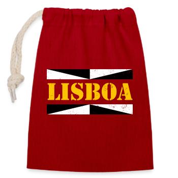 Lissabon - Verschließbarer Geschenkbeutel aus Baumwolle (14x20cm) - Rot - Vorne