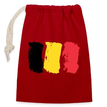 Belgien Flagge / Pinsel - Verschließbarer Geschenkbeutel aus Baumwolle (14x20cm) - Rot - Vorne