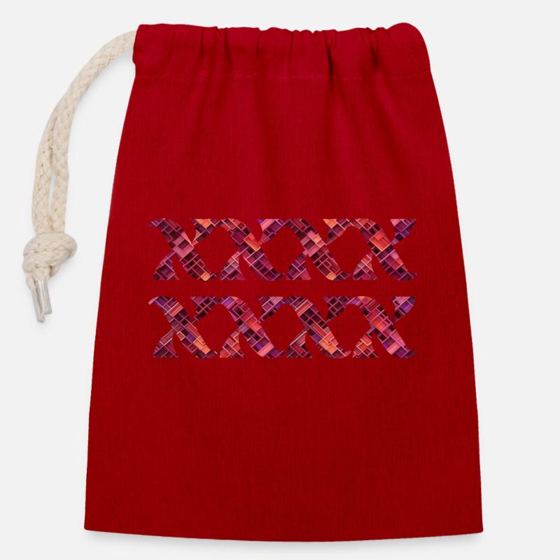 XXXXXXXX - Sac cadeau en coton avec cordon (14 x 20 cm) - rouge