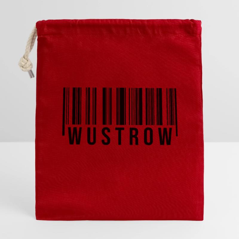 Wustrow Strichcode Verschließbarer Geschenkbeutel aus Baumwolle (14x20cm)