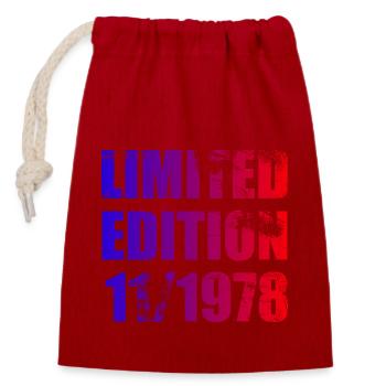45th Birthday Edition Limitée 11/1978 - Sac cadeau en coton avec cordon (14 x 20 cm) - rouge - Devant