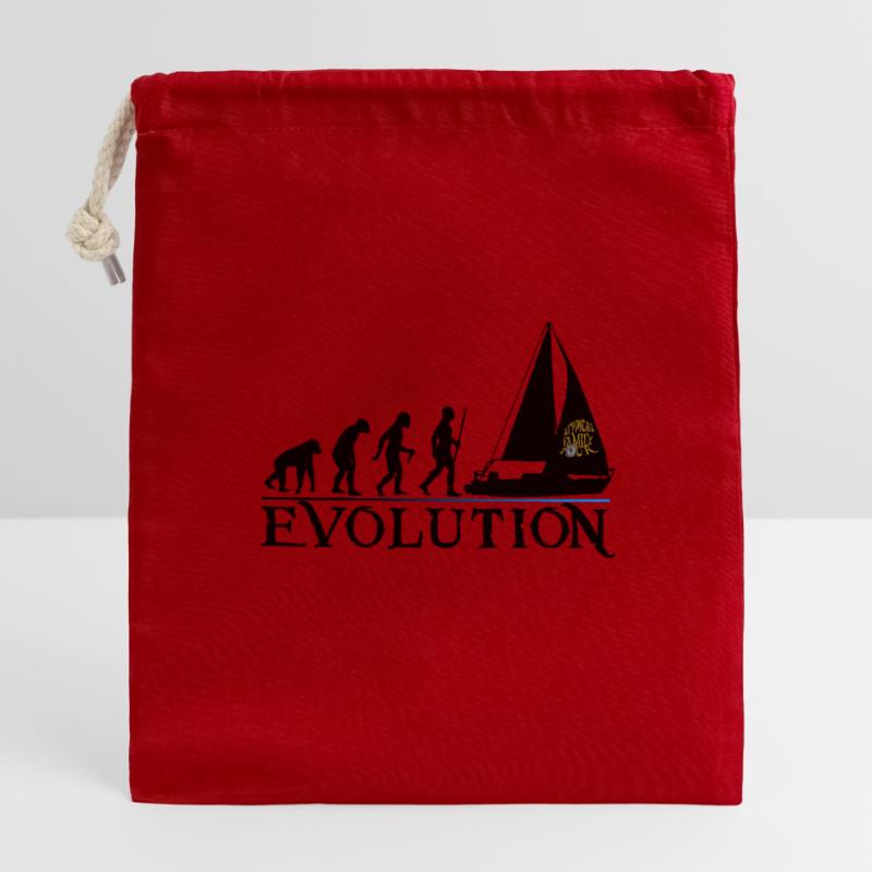 Evolution version noir Sac cadeau en coton avec cordon (14 x 20 cm)