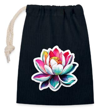 Lotus Flower / Water Lily / Spirituality / Flower - Closable cotton gift bag (14x20cm) - navy - Front