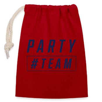 Party Team - Verschließbarer Geschenkbeutel aus Baumwolle (14x20cm) - Rot - Vorne