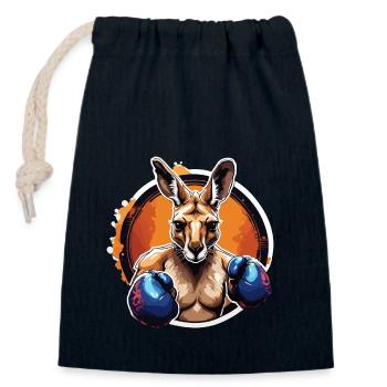 Kangaroo / Animal / Australia / Marsupial / Outback - Closable cotton gift bag (14x20cm) - navy - Front