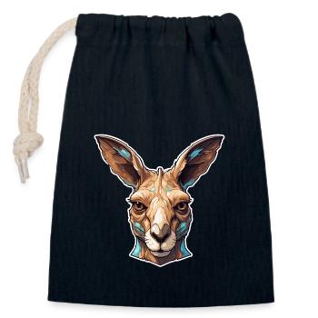 Kangaroo / Animal / Australia / Marsupial / Outback - Closable cotton gift bag (14x20cm) - navy - Front