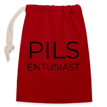 Pils enthusiast - Closable cotton gift bag (14x20cm) - red - Front