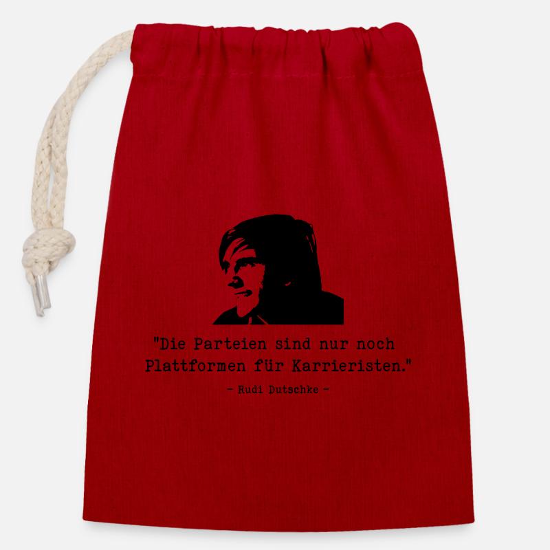 Dutschke Parties - Closable cotton gift bag (14x20cm) - red