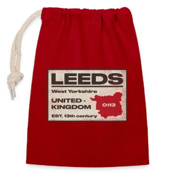 Leeds West Yorkshire Emblem - Verschließbarer Geschenkbeutel aus Baumwolle (14x20cm) - Rot - Vorne