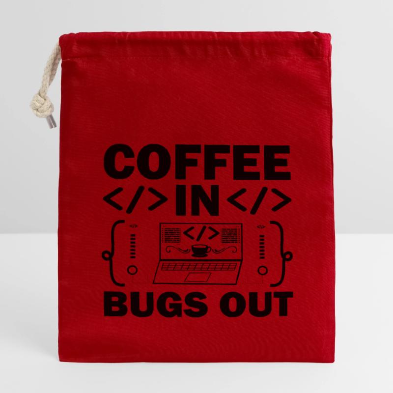 Coffee Coding Programmer Coder Developer Nerd Coff Closable cotton gift bag (14x20cm)