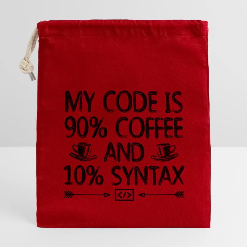 Coffee Coding Programmer Coder Developer Nerd Coff Closable cotton gift bag (14x20cm)