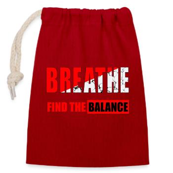 , find balance - Closable cotton gift bag (14x20cm) - red - Front