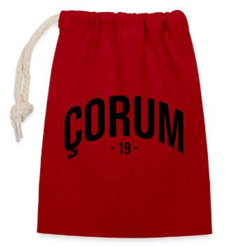 Corum 19 Turkey Turkiye TR Gift Holiday Turk - Closable cotton gift bag (14x20cm) - red - Front