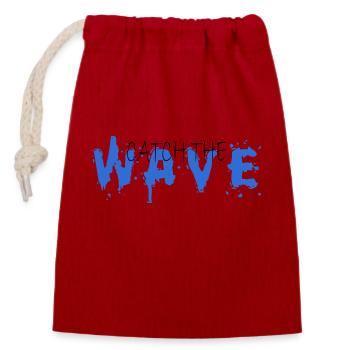 chatch la Vague - Sac cadeau en coton avec cordon (14 x 20 cm) - rouge - Devant