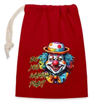 Clown / Circus / Carnival / Carnival / Playful - Closable cotton gift bag (14x20cm) - red - Front