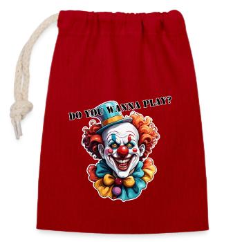 Clown / Circus / Carnival / Carnival / Playful - Closable cotton gift bag (14x20cm) - red - Front
