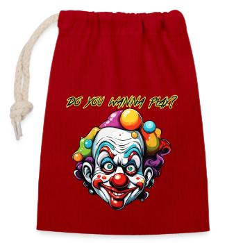 Clown / Circus / Carnival / Carnival / Playful - Closable cotton gift bag (14x20cm) - red - Front
