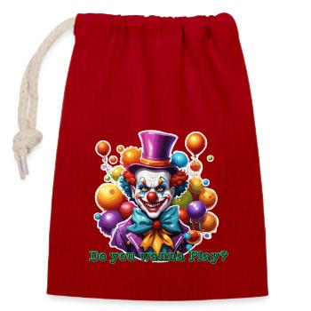 Clown / Circus / Carnival / Carnival / Playful - Closable cotton gift bag (14x20cm) - red - Front