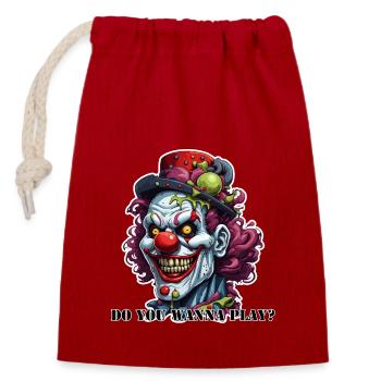 Clown / Circus / Carnival / Carnival / Playful - Closable cotton gift bag (14x20cm) - red - Front