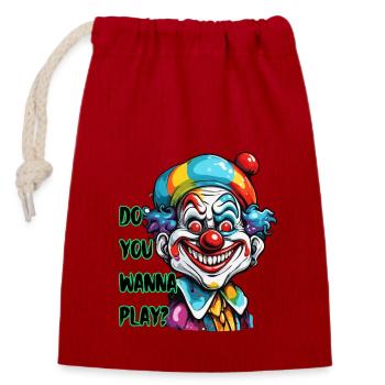 Clown / Circus / Carnival / Carnival / Playful - Closable cotton gift bag (14x20cm) - red - Front