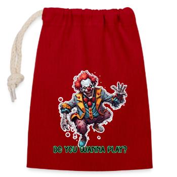 Clown / Circus / Carnival / Carnival / Playful - Closable cotton gift bag (14x20cm) - red - Front