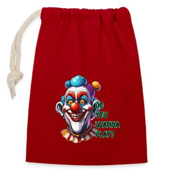Clown / Circus / Carnival / Carnival / Playful - Closable cotton gift bag (14x20cm) - red - Front