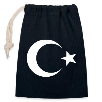 Turkey - Turkish flag - Closable cotton gift bag (14x20cm) - navy - Front