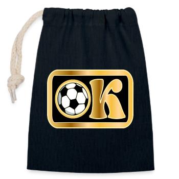 IN ORDNUNG - Okay - Fußball - Verschließbarer Geschenkbeutel aus Baumwolle (14x20cm) - Navy - Vorne