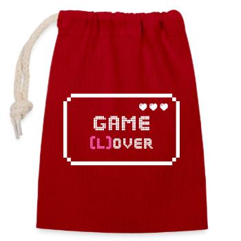 Game Lover Design - Verschließbarer Geschenkbeutel aus Baumwolle (14x20cm) - Rot - Vorne