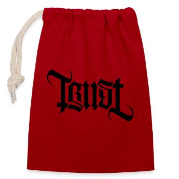 TRUST AMBIGRAM gothic - Closable cotton gift bag (14x20cm) - red - Front