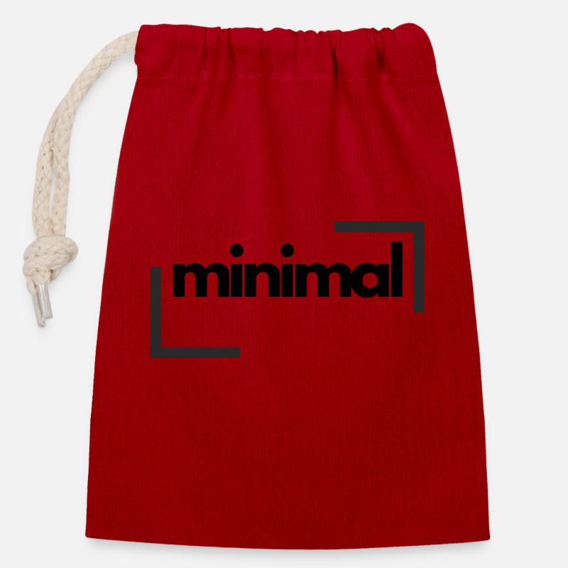 Minimal - Closable cotton gift bag (14x20cm) - red