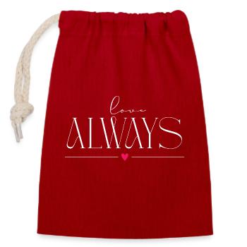 Love always - Closable cotton gift bag (14x20cm) - red - Front