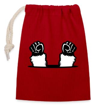 Les poings de lama soulèvent le trou de sol de la rébellion des singes - Sac cadeau en coton avec cordon (14 x 20 cm) - rouge - Devant